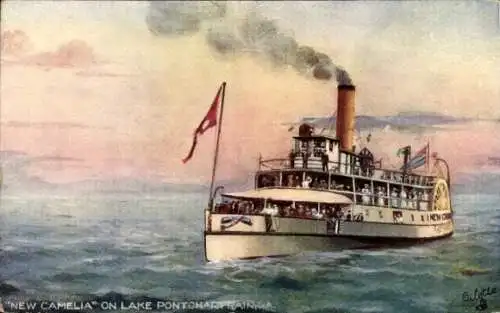 Künstler Ak Raddampfer New Camelia auf dem See Pontchartrain