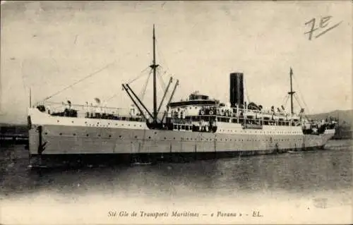 Ak französisches Frachtschiff Parana
