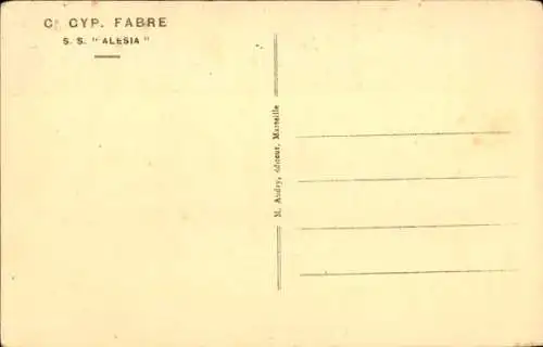 Ak Passagierschiff SS Alesia, Fabre Line