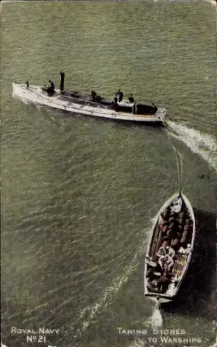 Ak englische Versorger auf dem Meer, Royal Navy