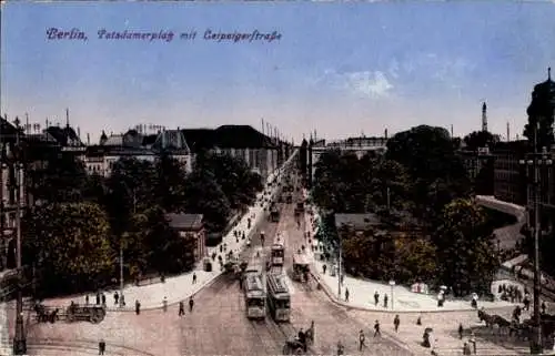 Ak Berlin Mitte, Potsdamer Platz, Leipziger Straße