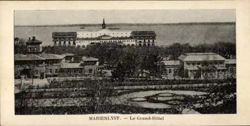 Ak Helsingør Helsingör Dänemark, Marienlyst, Großes Hotel, Landschaft mit Bäumen, Gartenanlage, S