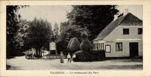 Ak Tåsinge Taasinge Dänemark, Restaurant, Bäume, Weg, Menschen, Schwarz-Weiß