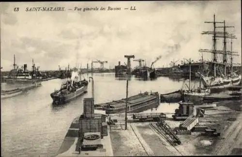 CPA Saint-Nazaire Loire Atlantique, Vue générale des Bassins