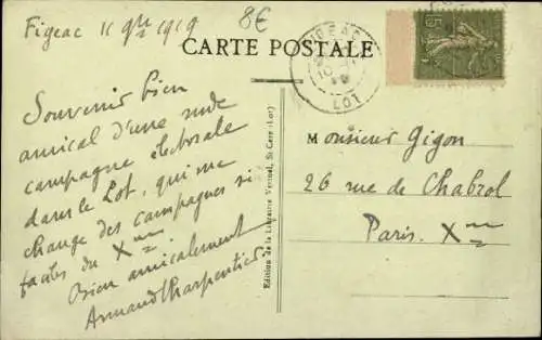 Ak Figeac Lot, Straßenpartie, Les Quais