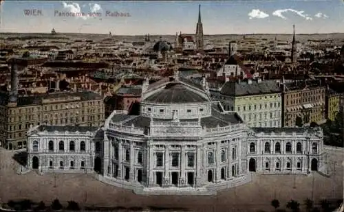 Ak Wien 1 Innere Stadt, Panorama vom Rathaus, Stadtansicht,  Architektur, farbig