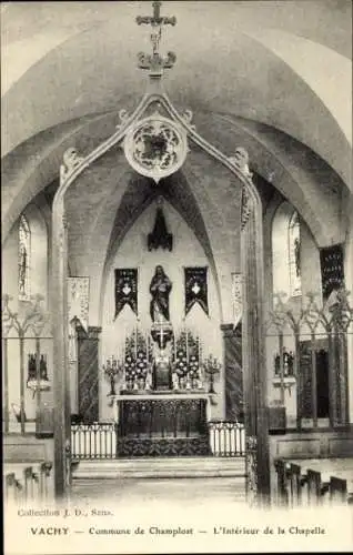 Ak Champlost Yonne, Innenraum der Kapelle