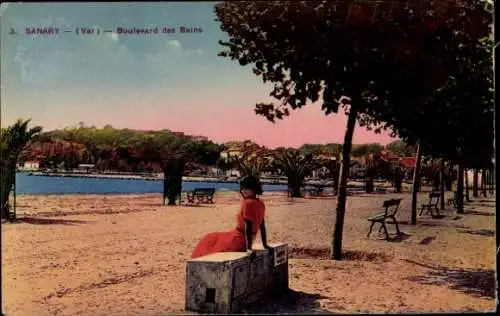 Ak Sanary sur Mer Var, Boulevard des Bains