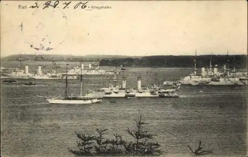 Ak Kiel, Kriegshafen, Schiffe, Segelschiff, Marinestützpunkt