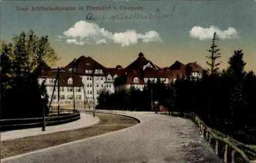 Ak Ebersdorf Chemnitz in Sachsen, Neue Artillerie Kaserne, Zufahrt