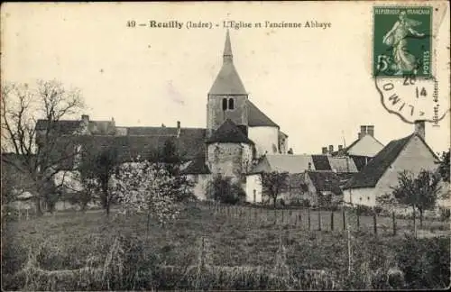 Ak Reuilly Indre, Reuilly, Kirche, alte Abtei, Gebäude, Landschaft, 