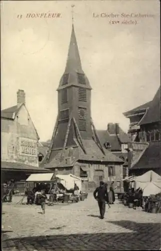 Ak Honfleur Calvados, Le Clocher Ste. Catherine