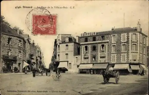 Ak Dinard Ille et Vilaine, Vorderansicht, Platz de la Ville-en-Bois, Gebäude mit COIFFEUR