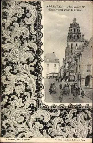 Ak Argentan Orne, Place Henri IV