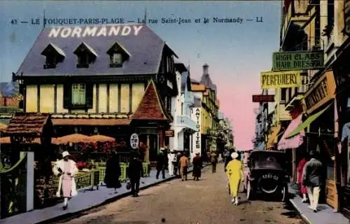 CPA Le Touquet Paris Plage Pas de Calais, La Rue Saint Jean et le Normandy