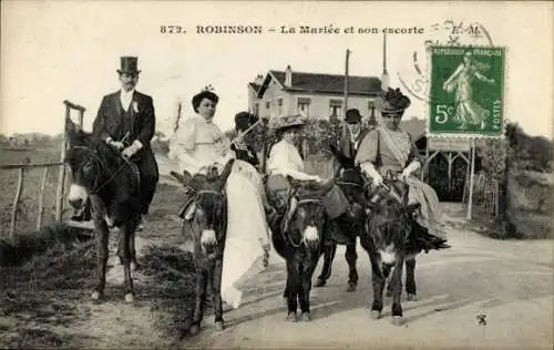 Ak Robinson Hauts de Seine, La Mariée et son Escorte