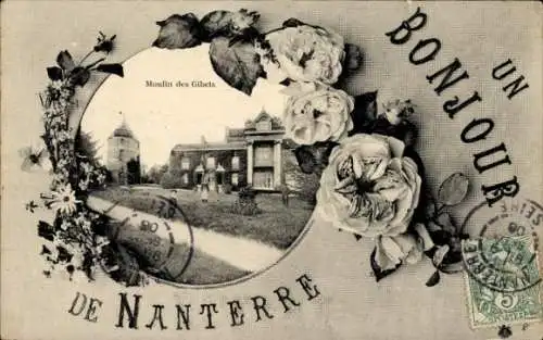Ak Nanterre Hauts de Seine, Moulin des Gibets, Blumen