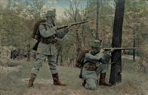 Ak 2. Königlich Sächs. Jäger-Bataillon Nr. 13, Felduniform, Gewehr