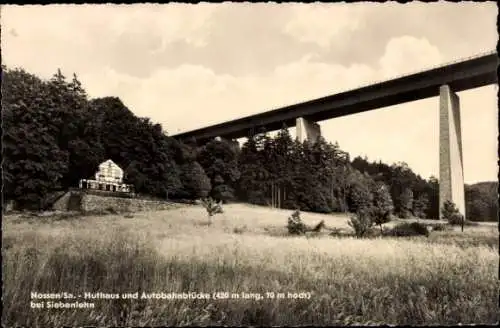 Ak Nossen in Sachsen, Huthaus, Autobahnbrücke