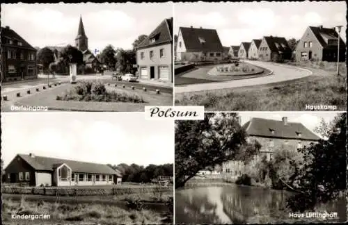 Ak Polsum Marl im Ruhrgebiet, Dorfeingang, Kindergarten, Hauskamp, Haus Lüttinghoff