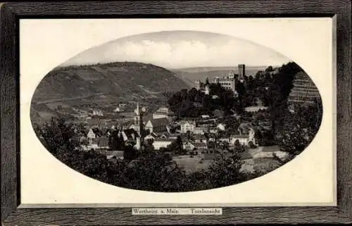 Ak Wertheim am Main, Totalansicht von Wertheim a. Main, Stadtansicht, Weinberge