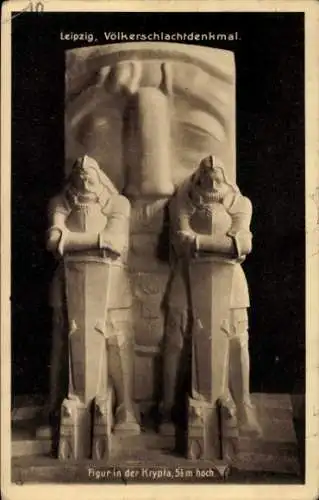 Ak Leipzig in Sachsen, Völkerschlachtdenkmal, Figur in der Krypta