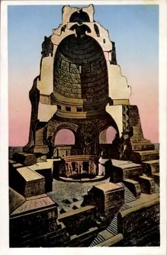 Ak Leipzig in Sachsen, Völkerschlachtdenkmal, innere Ansicht, Krypta, Ruhmesmal
