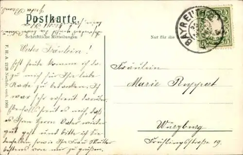 Ak Bayreuth in Oberfranken, König Maximilian Denkmal und Markgrafenturm