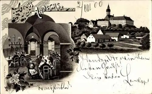 Litho Andechs am Ammersee, Kloster Andechs