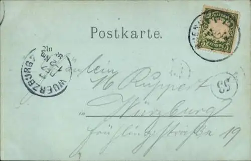 Mondschein Ak München, Marienplatz