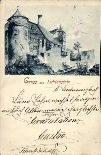 Ak Honau Lichtenstein in Württemberg, Schloss Lichtenstein
