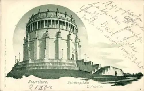 Ak Regensburg an der Donau Oberpfalz, Befreiungshalle, monumentaler Bau, eindrucksvolle Architekt