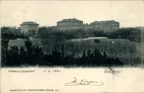 Ak Hamburg Nord Eppendorf, Krankenhaus, Verwaltungsgebäude, Direktorwohnhaus, Parkanlagen