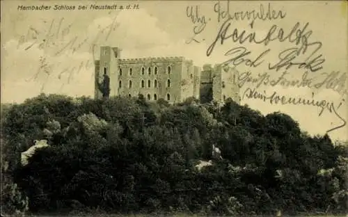 Ak Hambach Neustadt an der Weinstraße, Hambacher Schloss, Burg, Landschaft, 