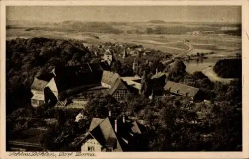 Ak Dorna Döben Grimma in Sachsen, Schloss Böhlen, Panorama