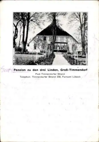 Ak Groß Timmendorf Timmendorfer Strand in Ostholstein, Pension zu den drei Linden