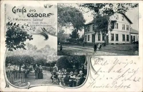 Ak Osdorf in Holstein, Gasthof P. Wortmann, OSDORF, Garten, 15 Minuten vom Bahnhof Hochkamp