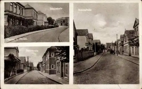 Ak Marne in Holstein, Deichstraße, Osterstraße, Rosenstraße