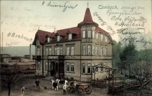 Ak Tambach Dietharz Thüringer Wald, Hotel zur Post