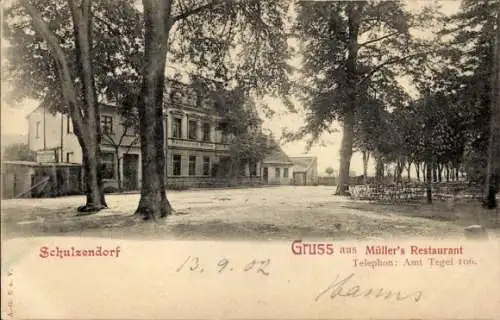 Ak Berlin Reinickendorf Heiligensee Schulzendorf, Müller's Restaurant