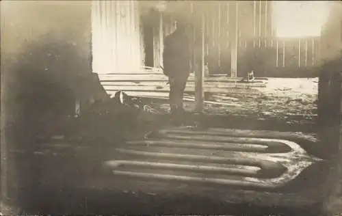 Foto Ak Borșa Borsa Rumänien, Neubau Entlausungsanstalt, Kanäle des Ofens zur Desinfektion