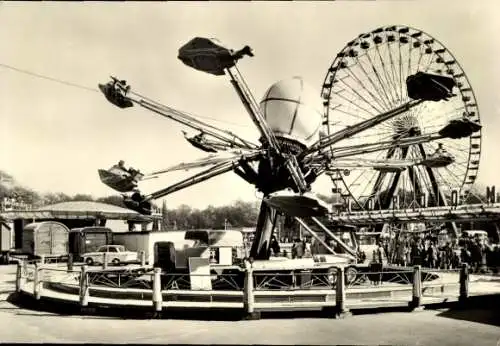 Ak Berlin Treptow, Kulturpark im Plänterwald, Riesenrad, Fahrgeschäfte