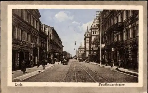 Ak Łódź Lodz Lodsch Polen, Petrikauerstraße