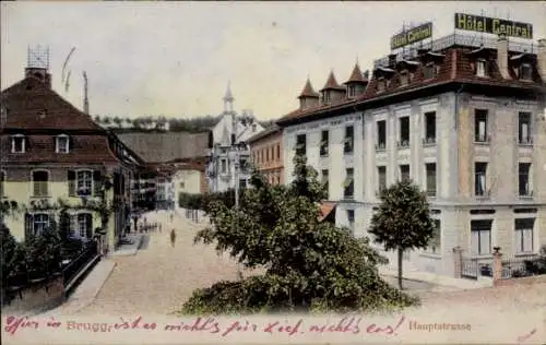 Ak Brugg Kt Aargau Schweiz, Hauptstraße