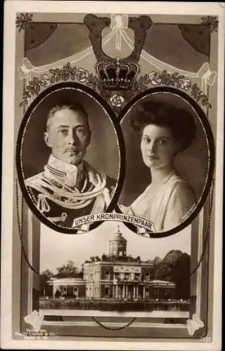 Ak Kronprinz Wilhelm, Kronprinzessin Cecilie, Schloss