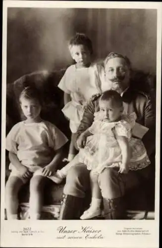 Ak Kaiser Wilhelm II., Erbprinz Wilhelm, Louis Ferdinand, Hubertus, Liersch 3622