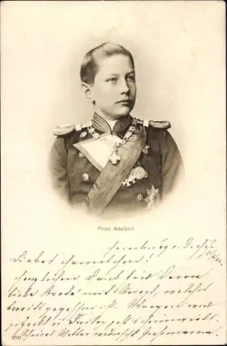 Ak Prinz Adalbert, Porträt in Uniform