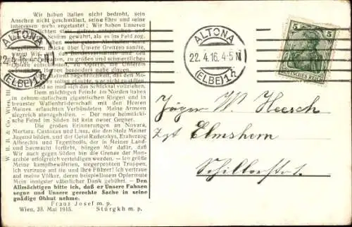 Künstler Ak Scolik, Kaiser Franz Joseph I im Gebet