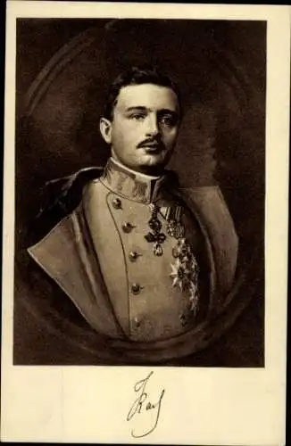 Ak Kaiser Karl I. von Österreich Ungarn, Portrait