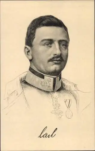 Ak Kaiser Karl I., Porträt